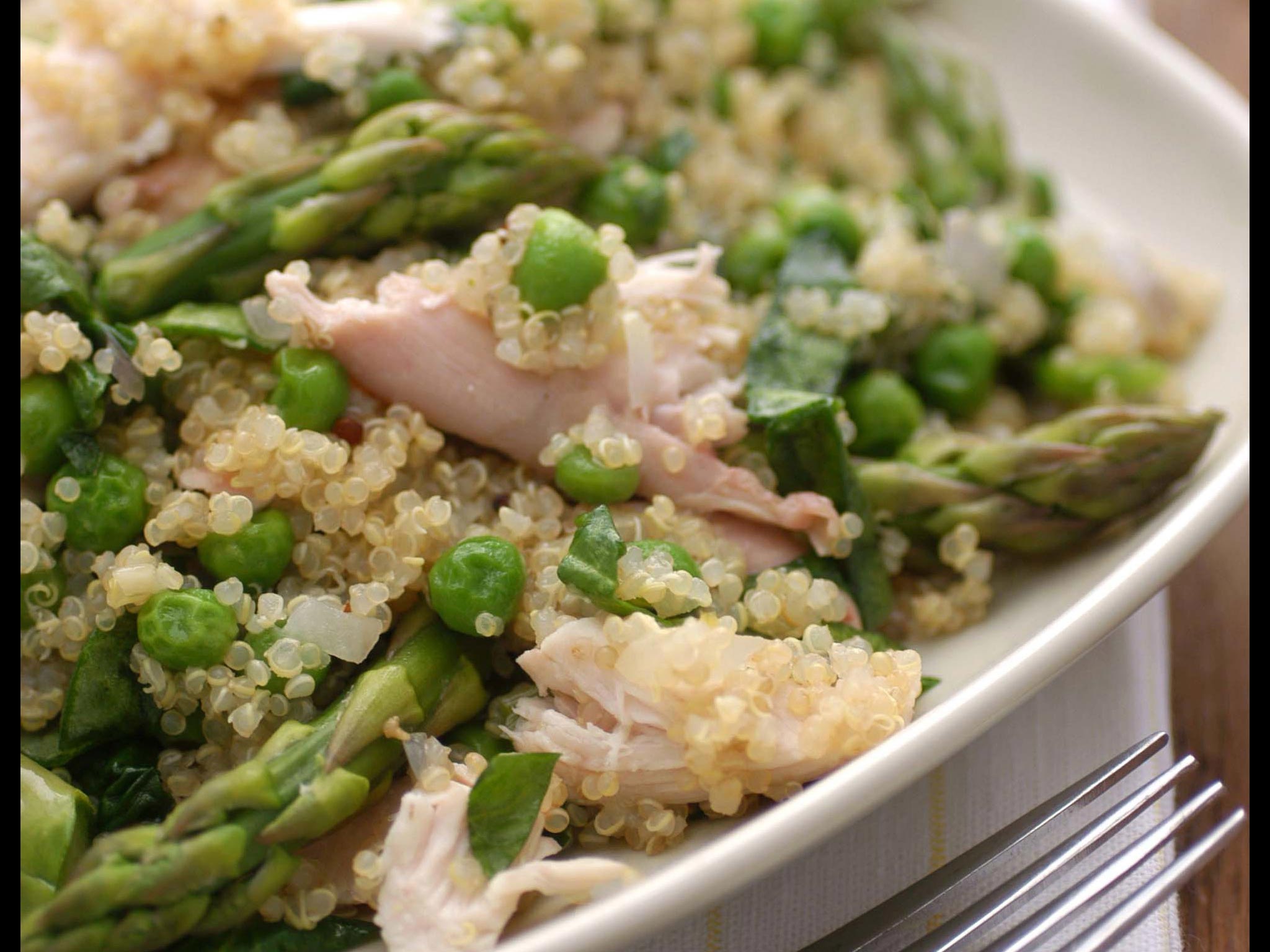Recipe: <!-- -->Quinoa Primavera with Chicken, Spring Peas and Asparagus<!-- --> | Whole Foods Marke