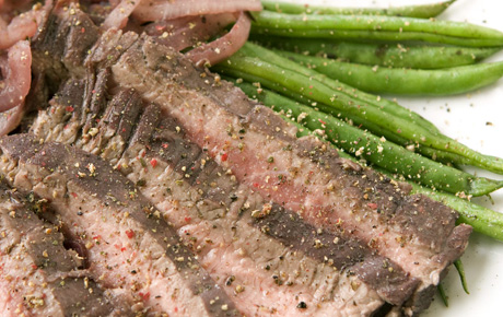 Recipe: <!-- -->Wine-Poached Steak with Haricots Verts<!-- --> | Whole Foods Market