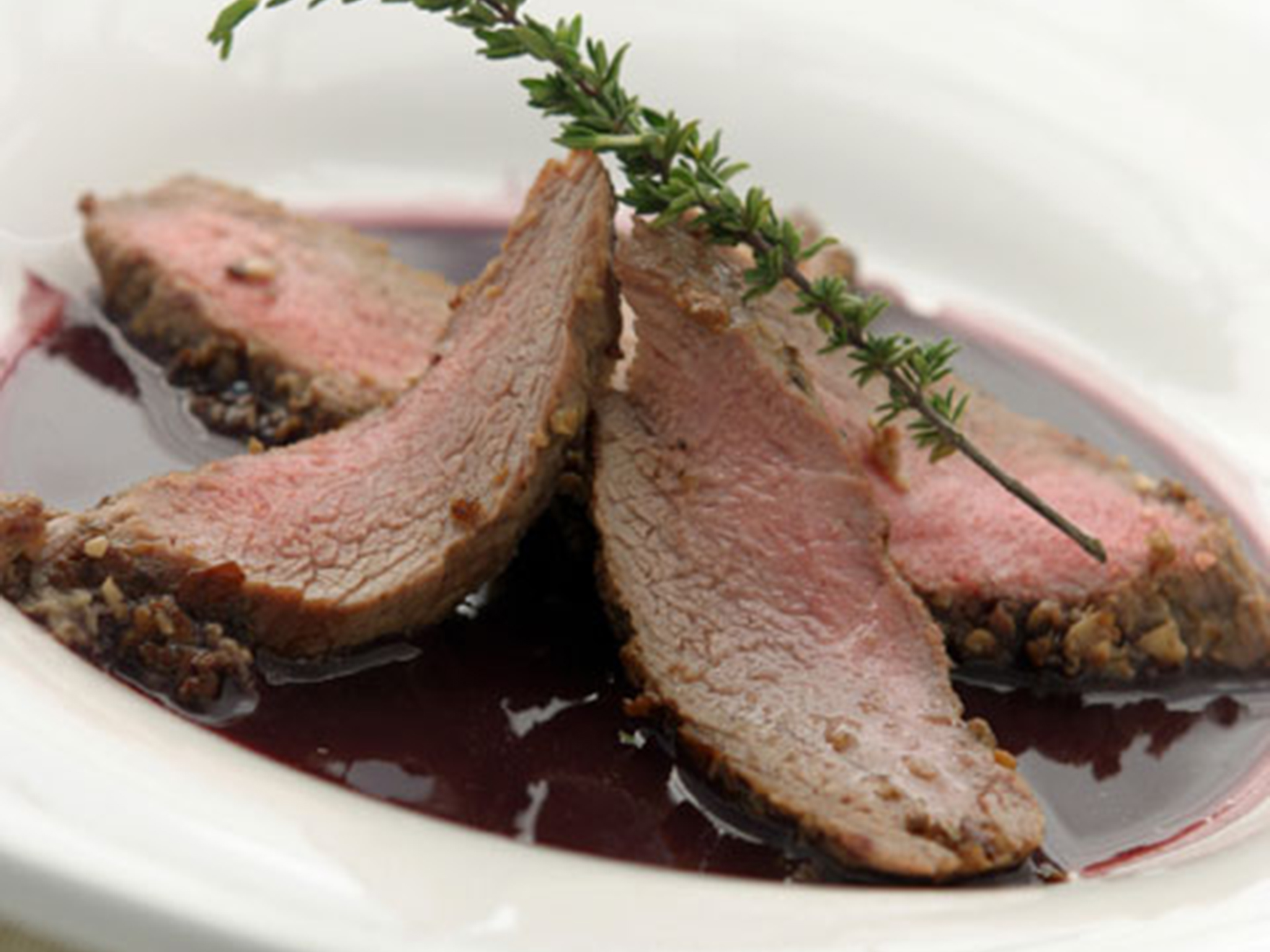 Recipe MushroomCrusted Lamb Loin with Red Wine Glaze Whole Foods Market