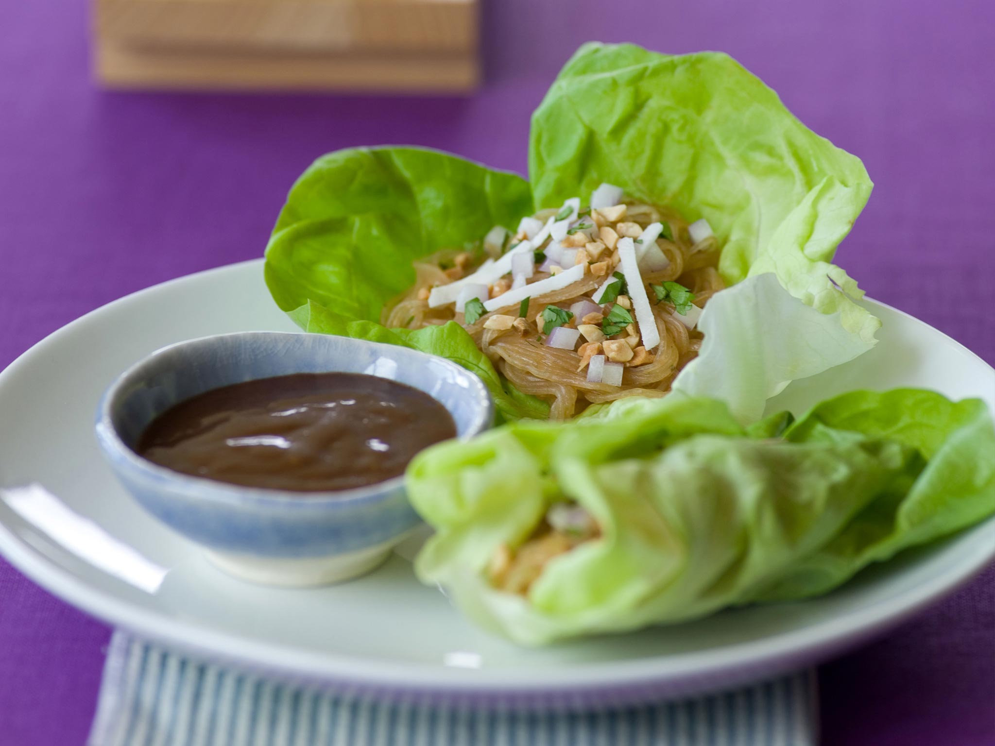 Recipe Lettuce Wraps with Chile Peanut Noodles Whole Foods Market