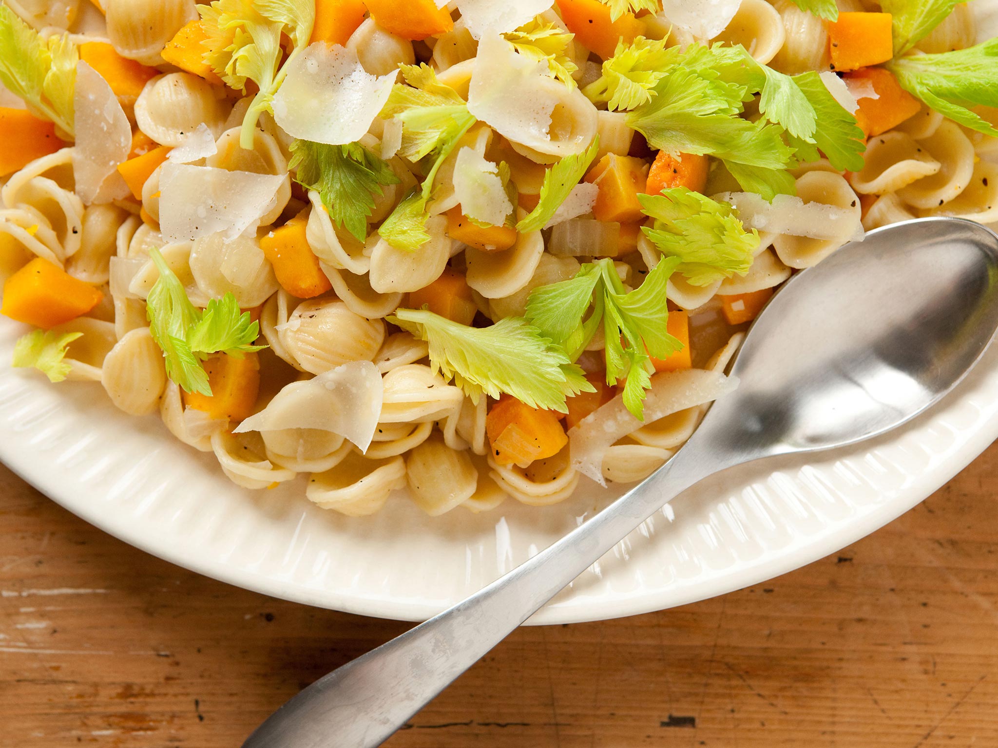 Recipe: <!-- -->Butternut Squash with Celery Leaves and Orecchiette<!-- --> | Whole Foods Market