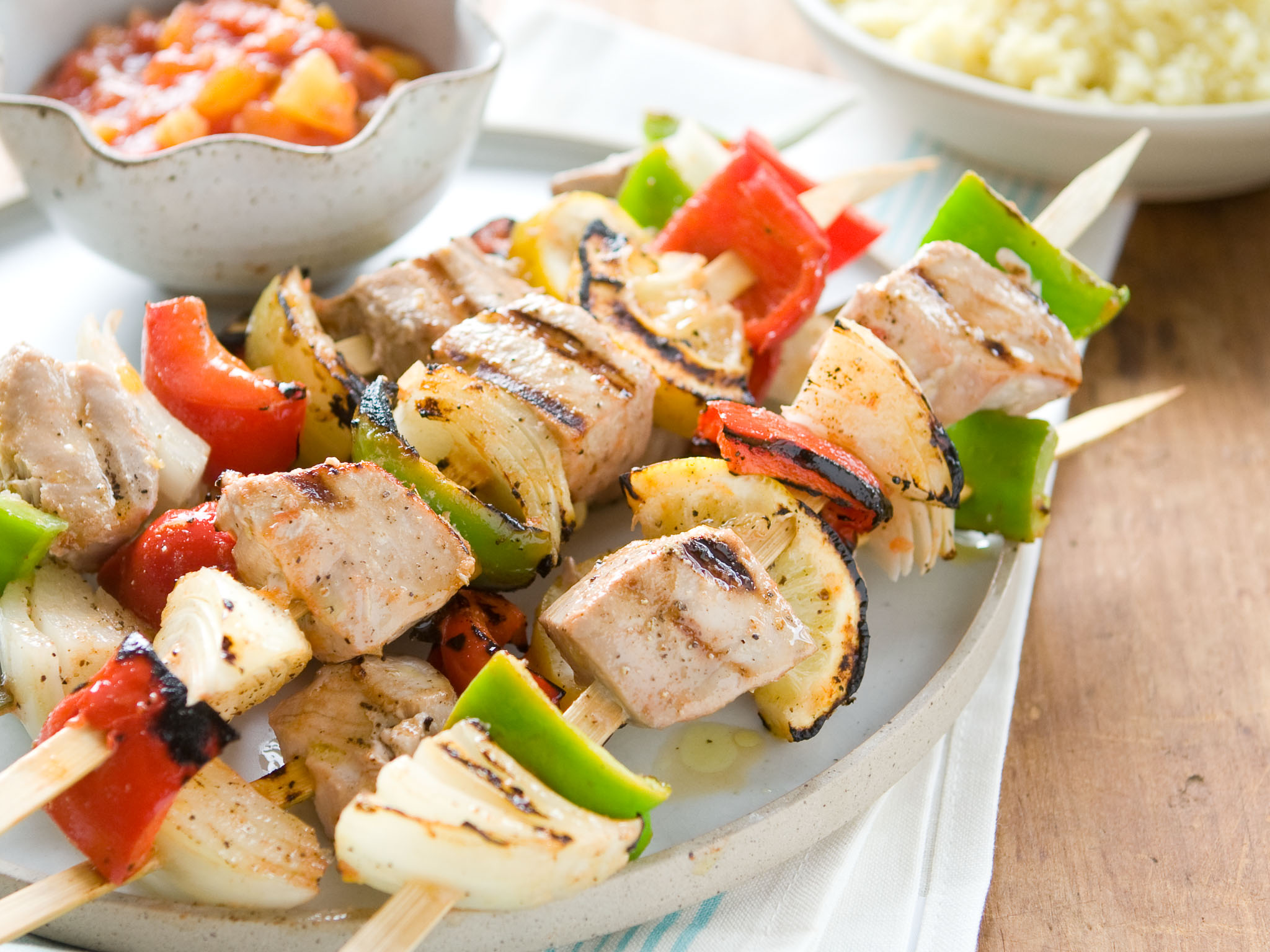 Recipe Grilled Tuna Kabobs with Peach Mango Salsa Whole Foods Market