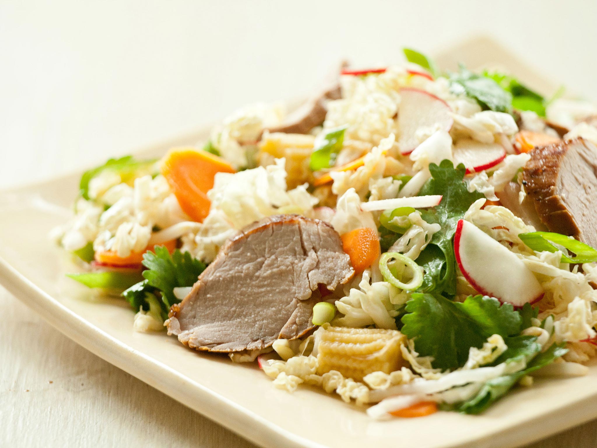 Recipe Pork Tenderloin and Napa Cabbage Salad with Ginger Dressing