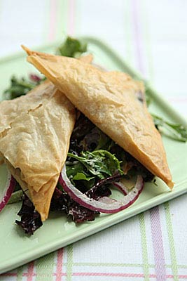 Recipe: <!-- -->Comté and Pear Phyllo Triangles with Herb Salad<!-- --> | Whole Foods Market
