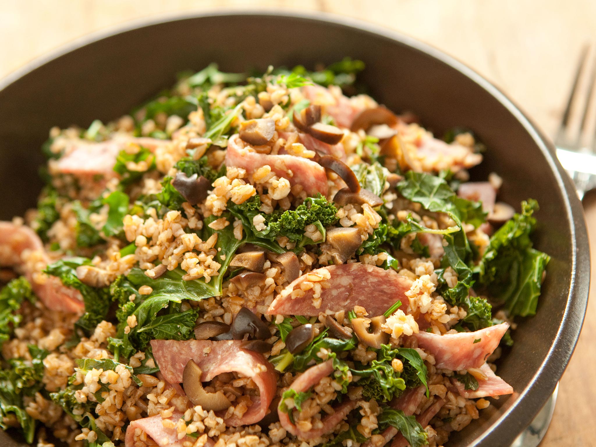 Recipe: <!-- -->Bulgur Salad with Kale, Salami and Olives<!-- --> | Whole Foods Market