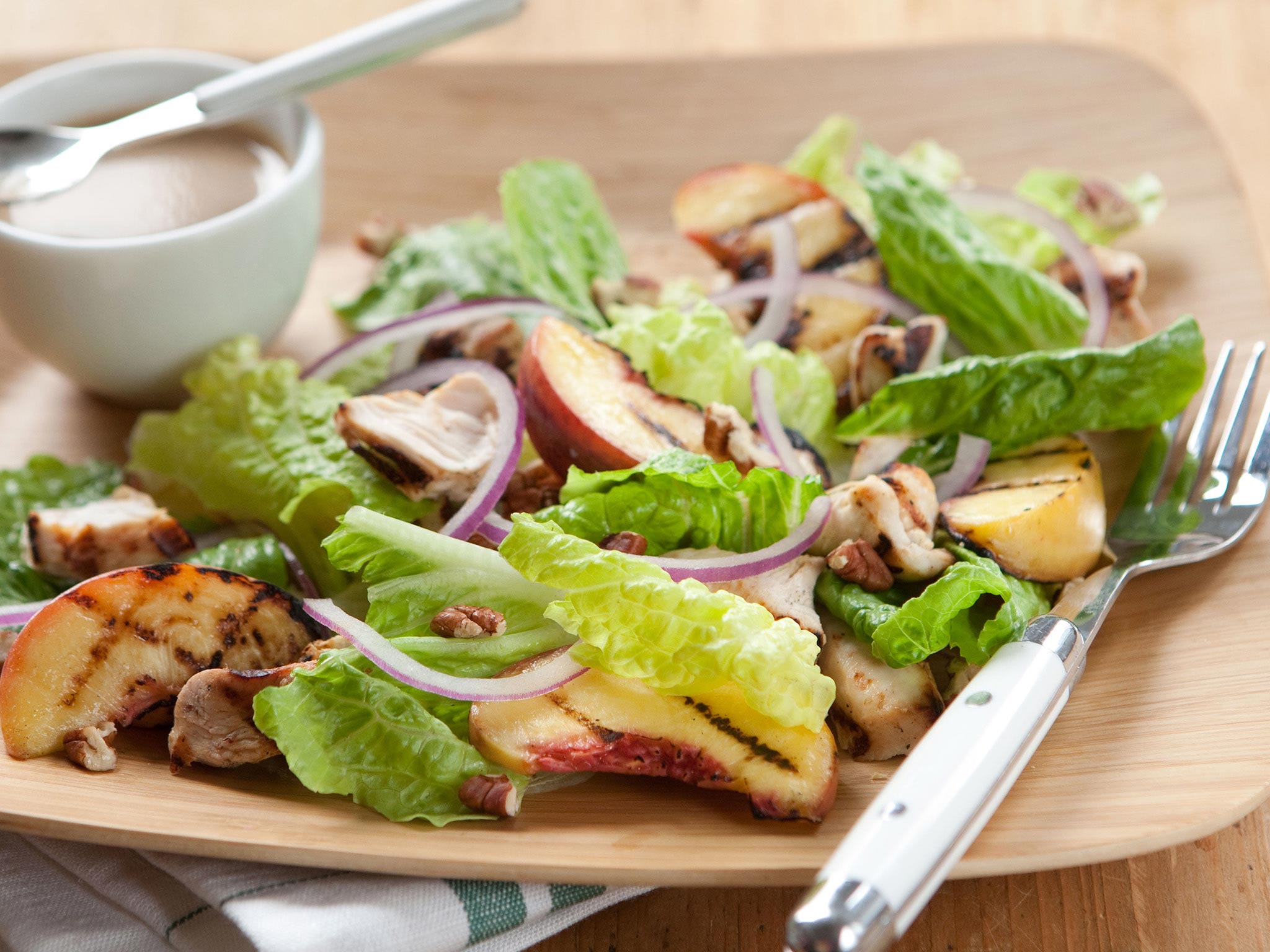 Recipe: <!-- -->Grilled Chicken Salad with Peach-Pecan Vinaigrette<!-- --> | Whole Foods Market