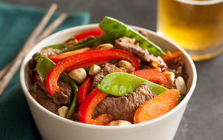 Recipe: <!-- -->Beef Stir-Fry with Bell Peppers, Carrots and Snow Peas<!-- --> | Whole Foods Market