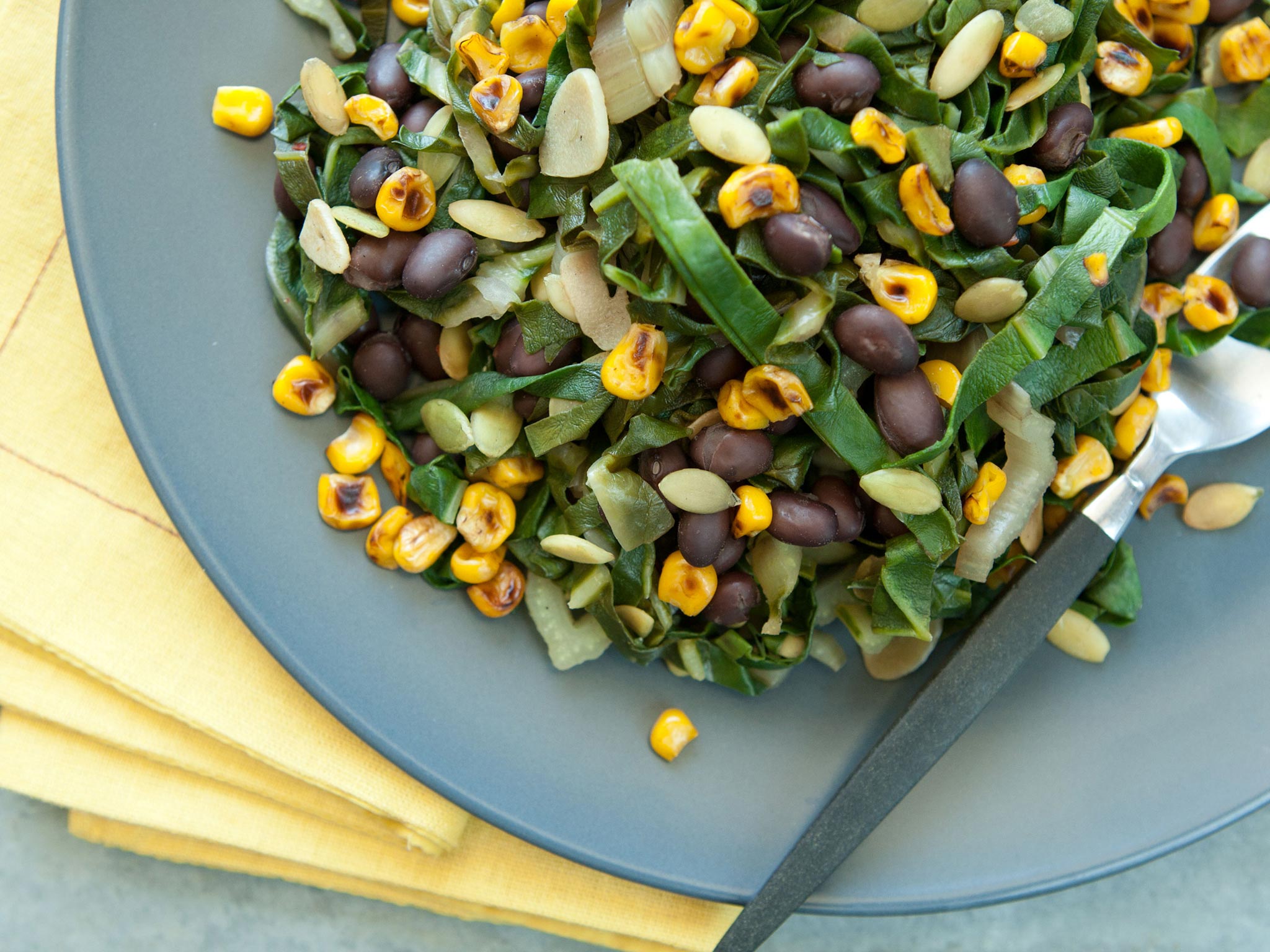 Recipe: <!-- -->Pan-Toasted Sweet Corn with Wilted Chard and Black Beans<!-- --> | Whole Foods Marke