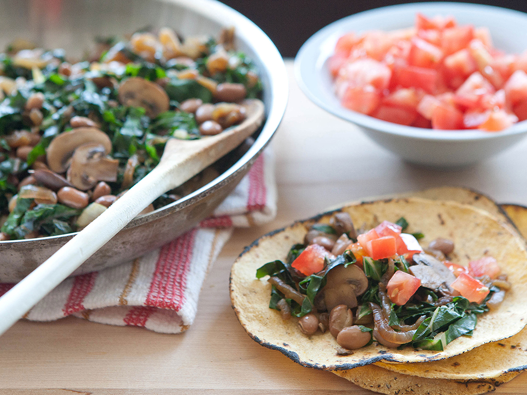 Recipe Mushroom, Chard and Caramelized Onion Tacos Whole Foods Market