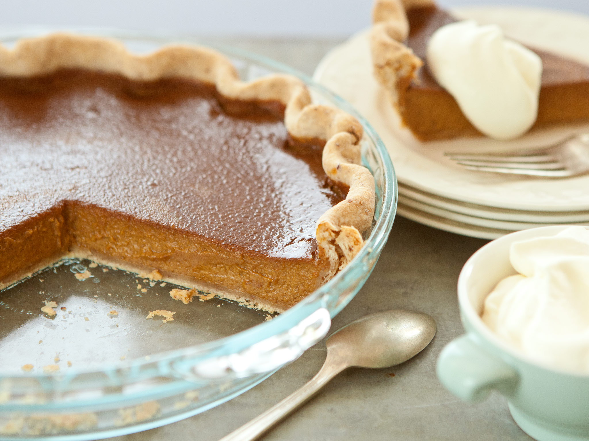 Recipe Pumpkin Pie with Pecan Crust and CinnamonSpiced Whipped Cream Whole Foods Market