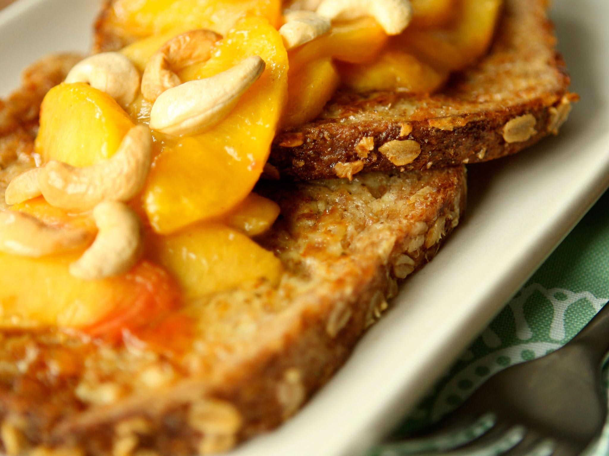 Recipe Sprouted French Toast with Peaches and Cashews Whole Foods Market