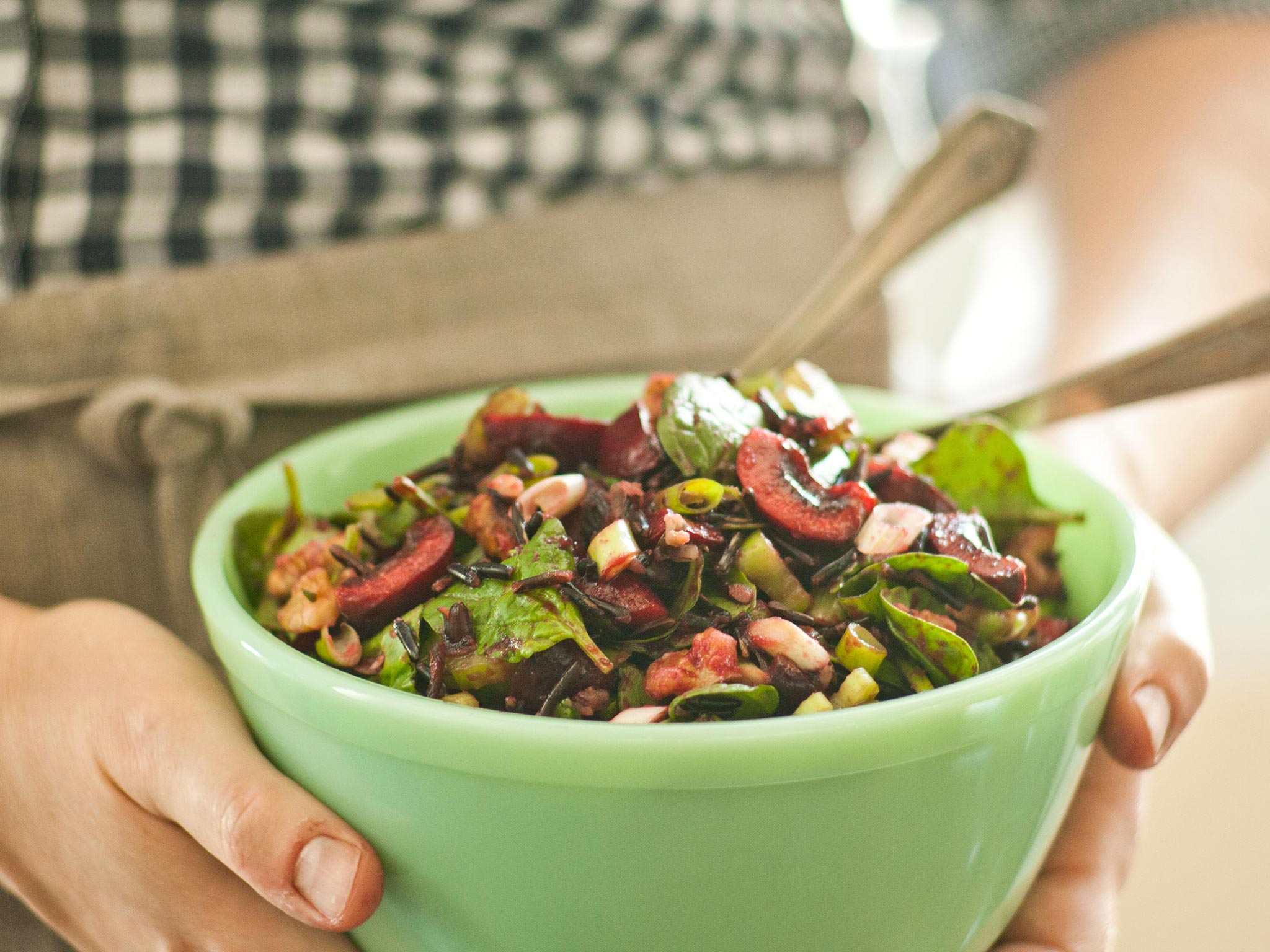 Recipe: <!-- -->Cherry and Wild Rice Salad with Spinach and Walnuts<!-- --> | Whole Foods Market