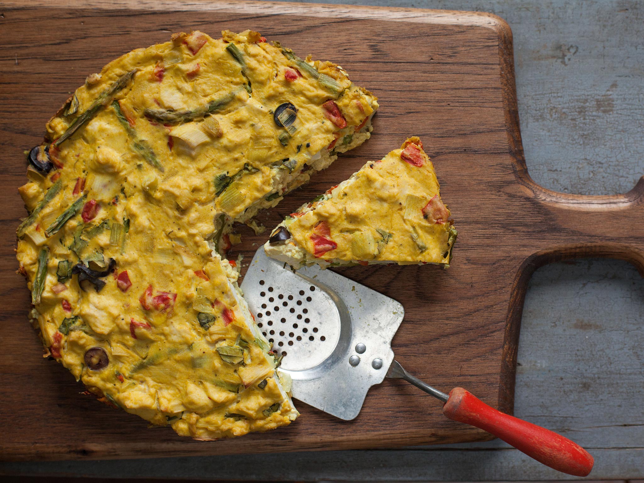 Recipe: <!-- -->Roasted Bell Pepper and Asparagus Tofu Frittata<!-- --> | Whole Foods Market