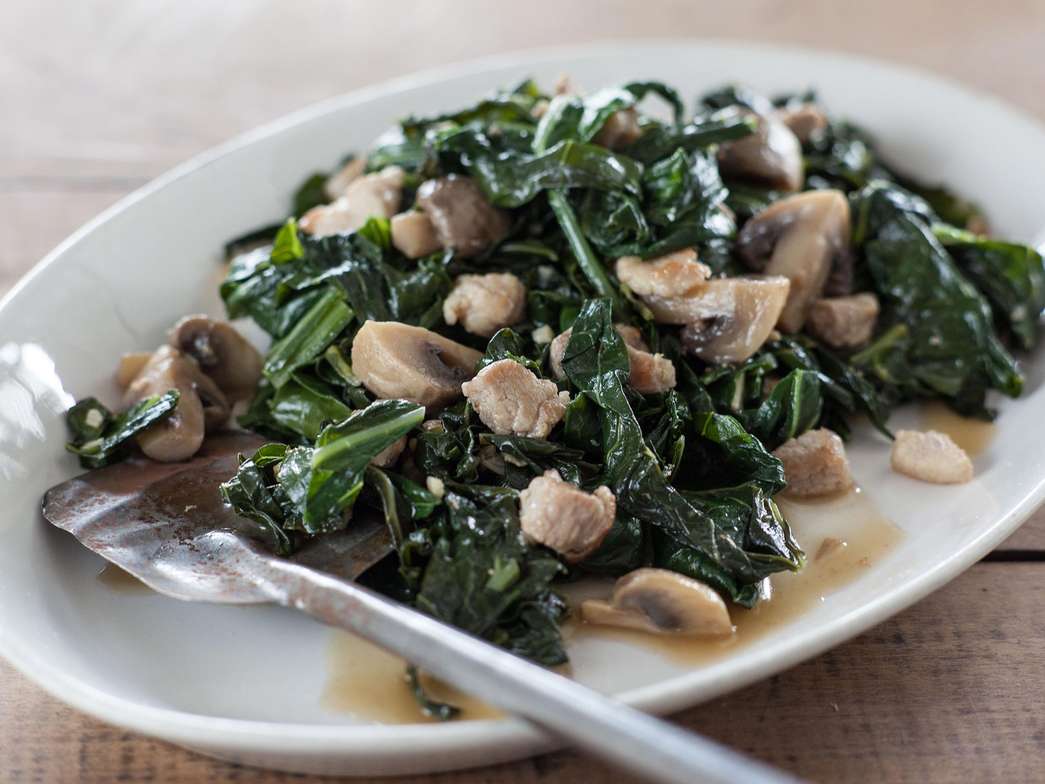 Recipe CambodianStyle Collard Greens with Pork Belly Whole Foods Market
