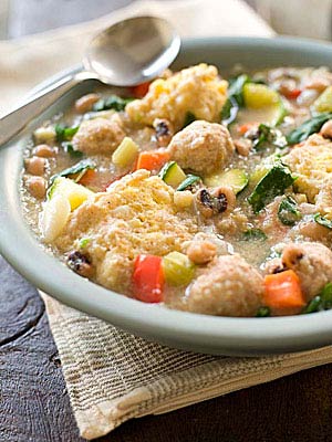 Recipe: <!-- -->Black-Eyed Pea Soup with Turkey and Cornbread Dumplings<!-- --> | Whole Foods Market