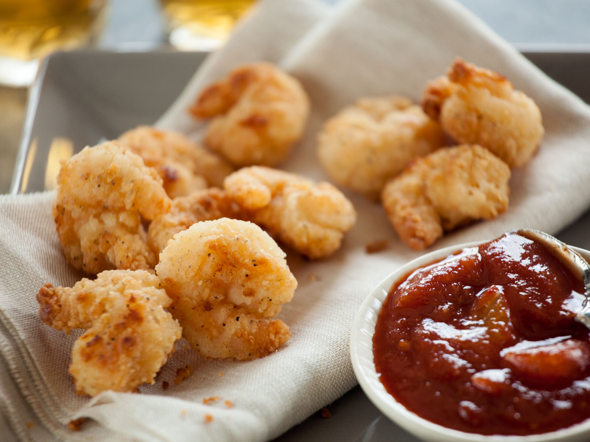 Recipe Popcorn Shrimp with ClementineChipotle Cocktail Sauce Whole