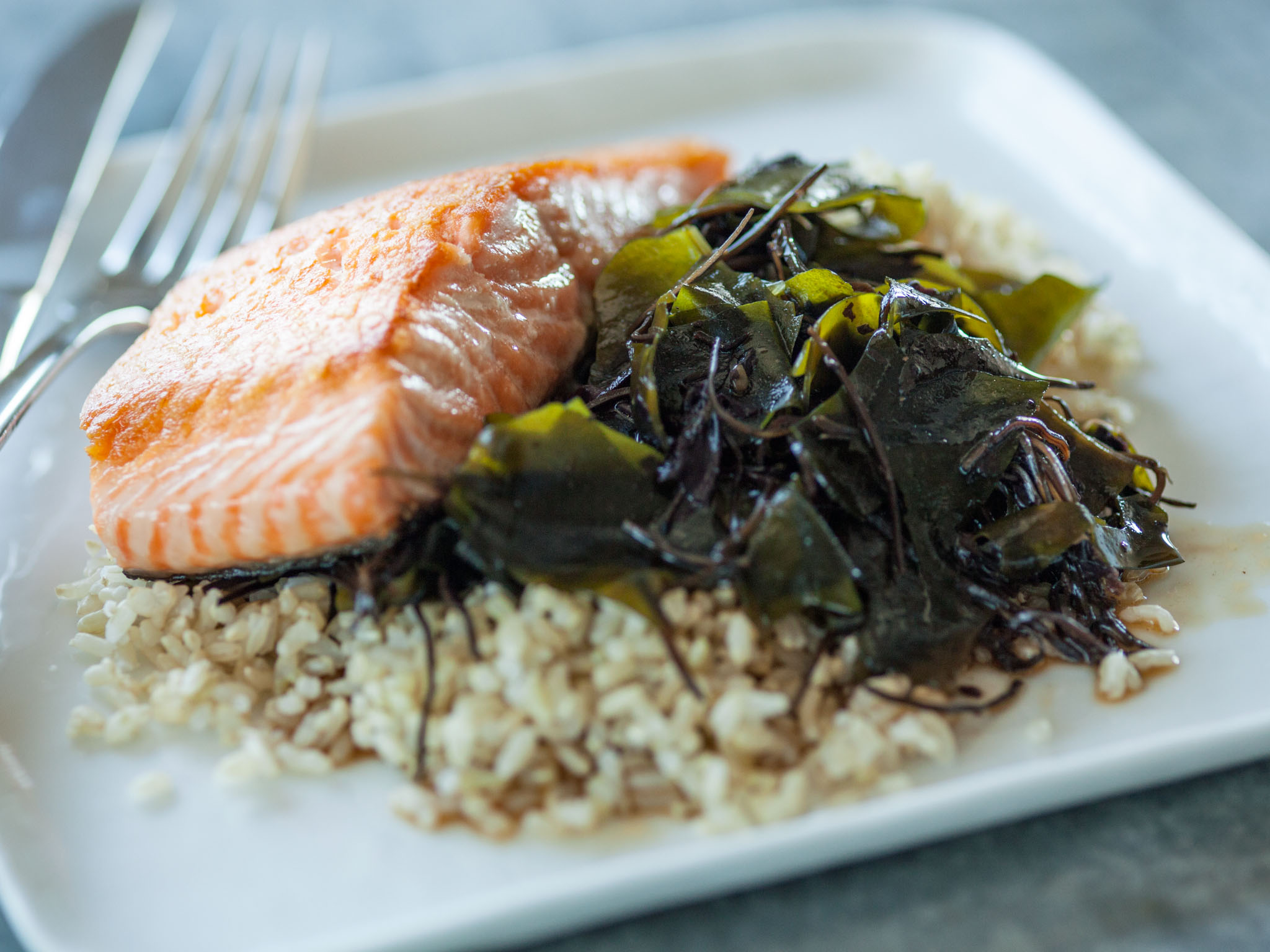 Recipe Spicy Seaweed Salad with Brown Rice and Salmon Whole Foods Market