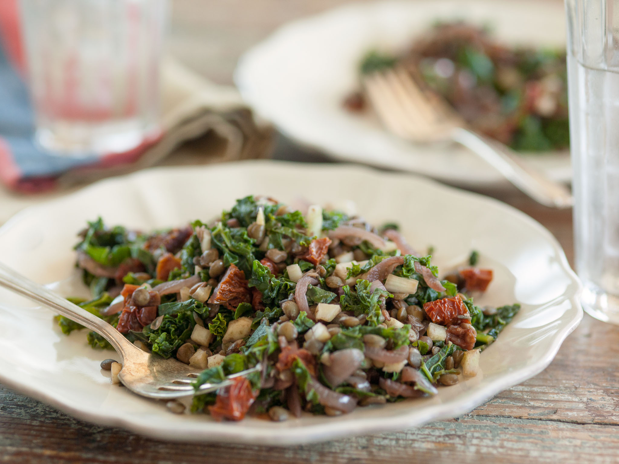 Recipe Warm Kale and Lentil Salad with SunDried Tomatoes Whole