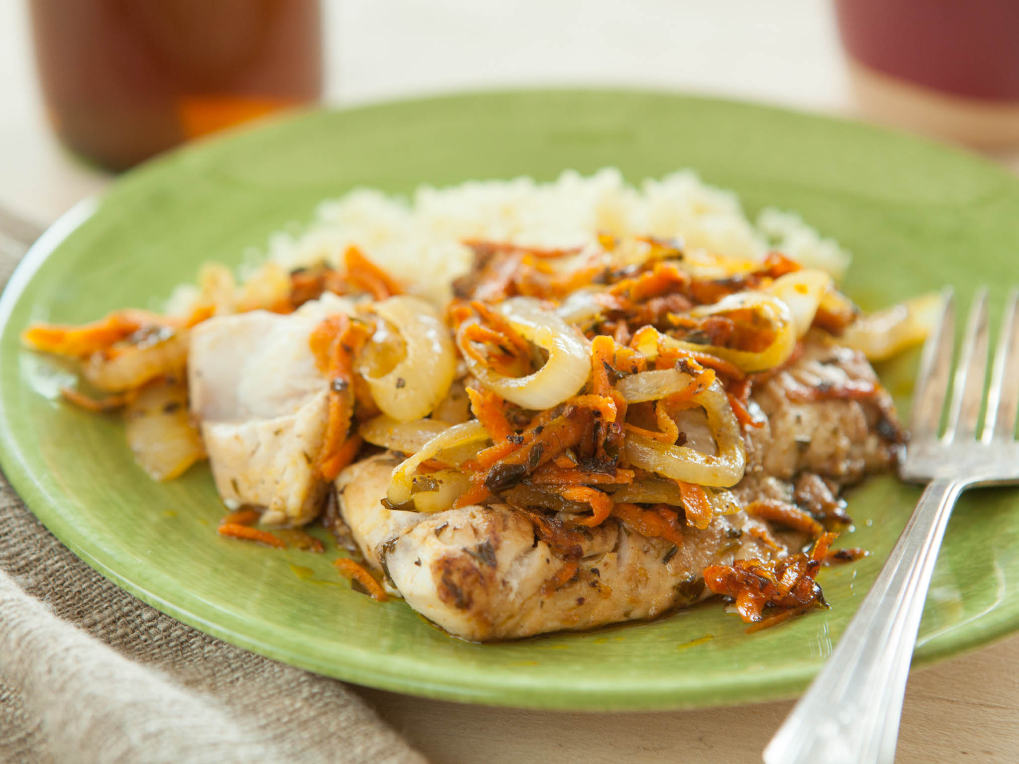 Recipe LemonMarinated Fish with Onions and Carrots Whole Foods Market