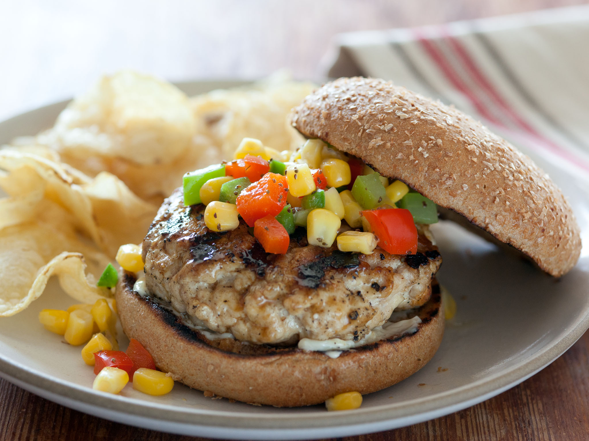 Recipe: <!-- -->Chicken Burgers with Corn Relish<!-- --> | Whole Foods Market