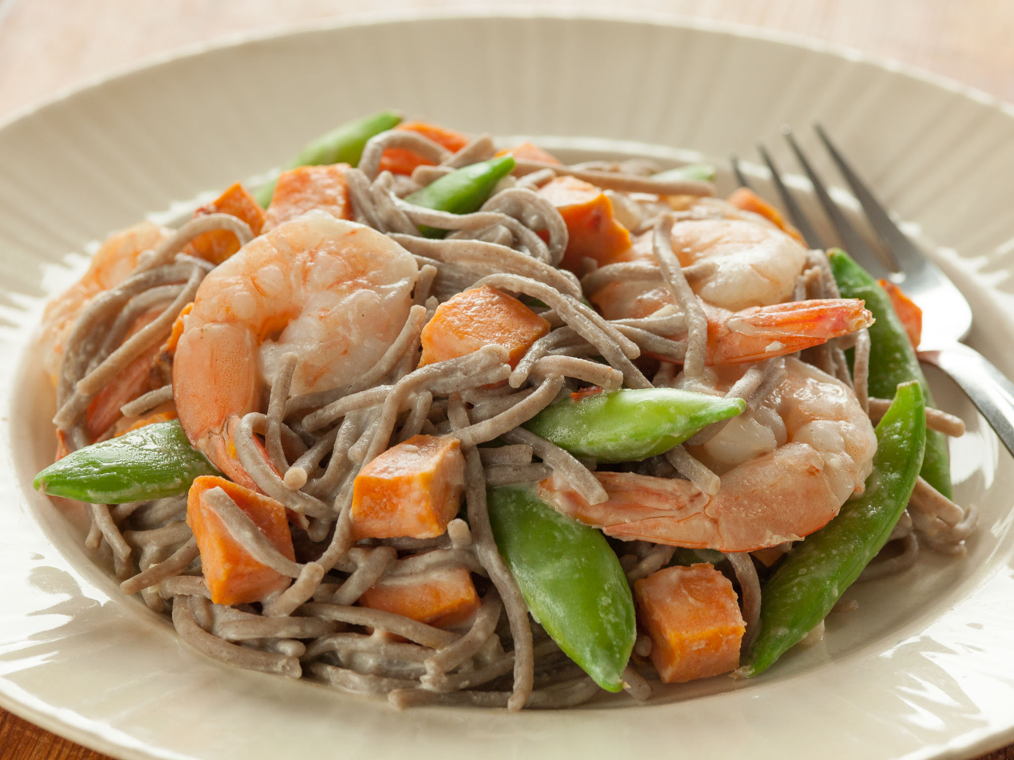Recipe Soba Noodles with Roasted Shrimp and Sweet Potatoes Whole Foods Market