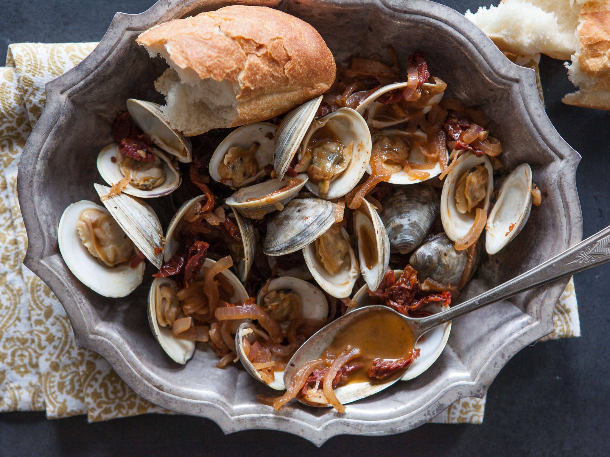 Recipe PanRoasted Clams with SunDried Tomatoes Whole Foods Market