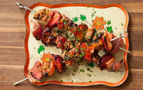 Recipe: <!-- -->Grilled Barbecue Pork and Plum Kabobs<!-- --> | Whole Foods Market