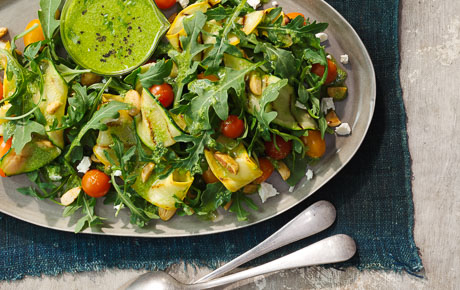 Recipe: <!-- -->Grilled Squash Salad with Arugula and Almonds<!-- --> | Whole Foods Market