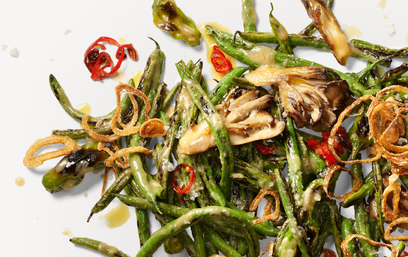 Recipe: <!-- -->Blistered Green Beans with Shishitos and Maitake Mushrooms<!-- --> | Whole Foods Mar