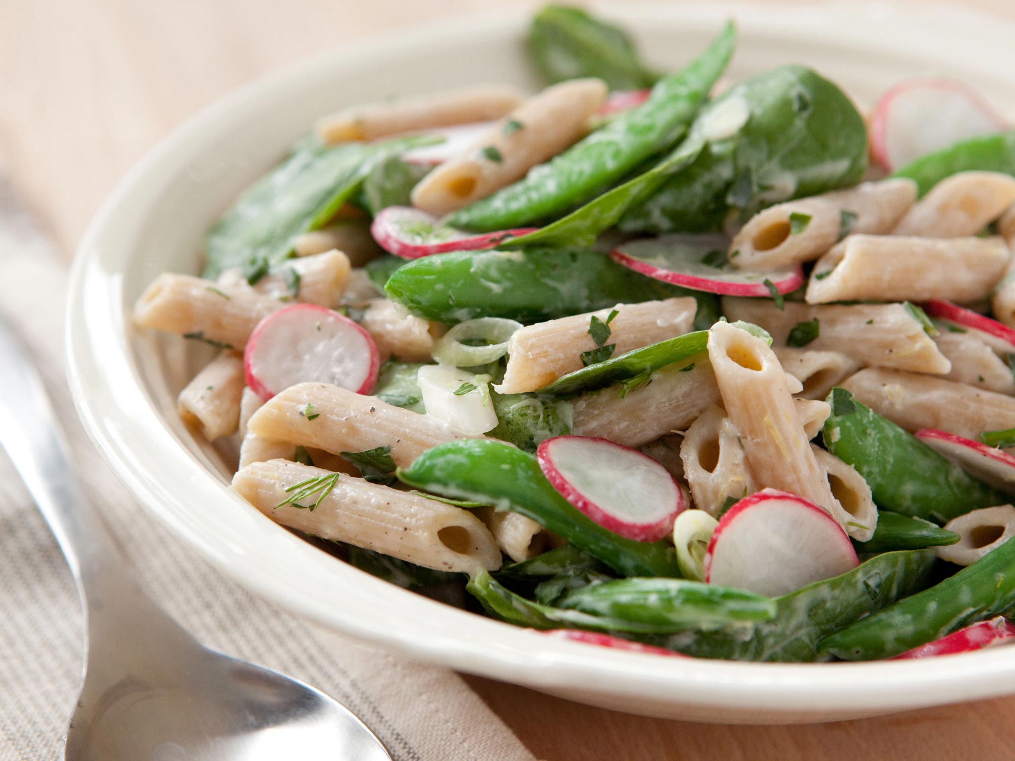 Recipe: <!-- -->Spring Pasta Salad with Escarole, Radishes and Peas<!-- --> | Whole Foods Market