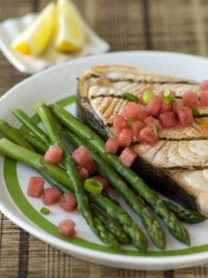Halibut with Watermelon Salsa