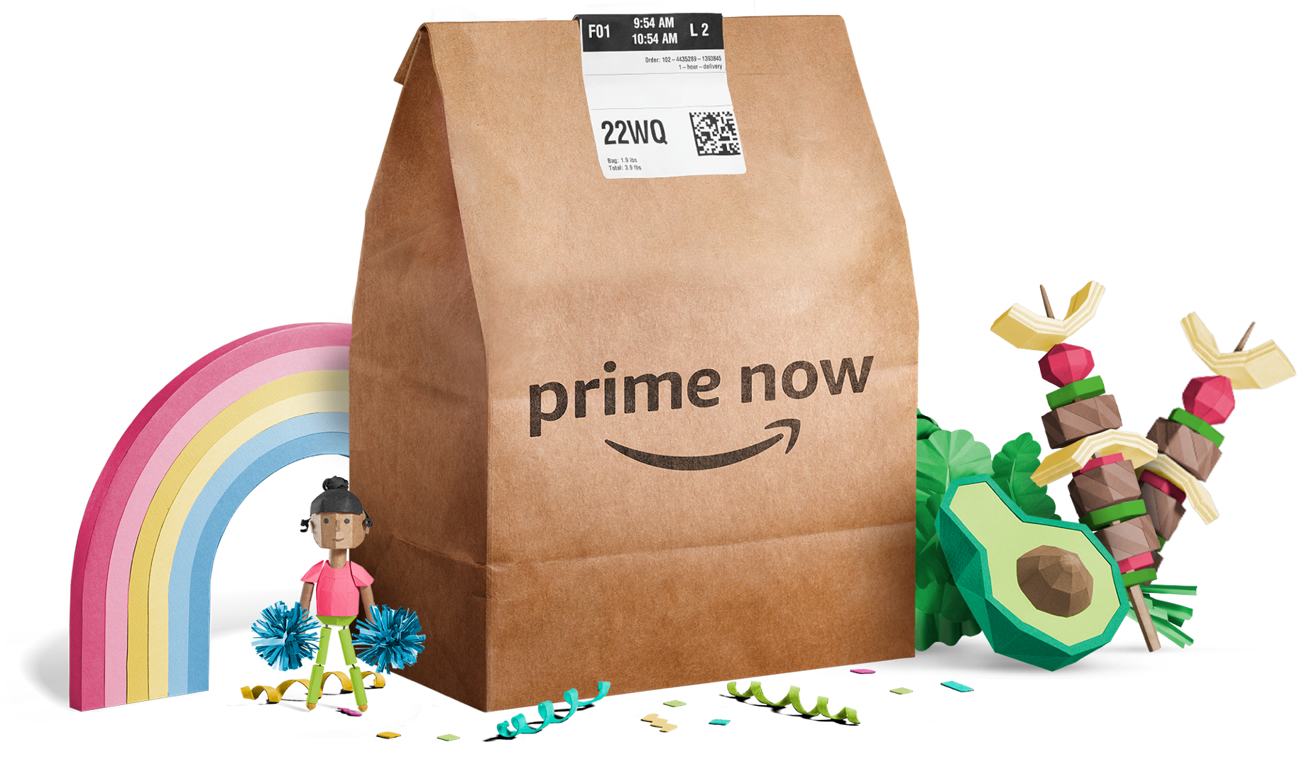 Prime Now brown delivery bag