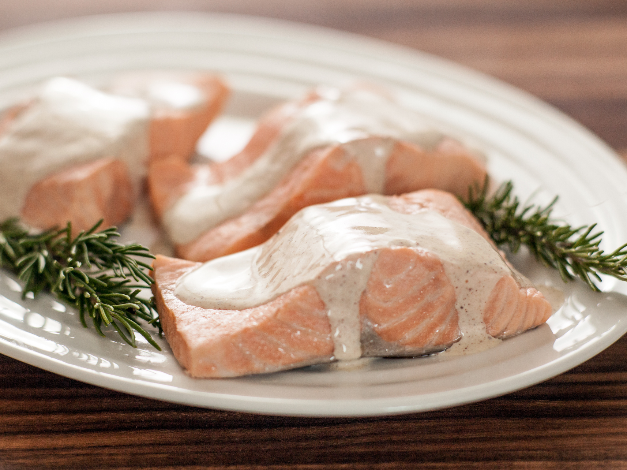 Recipe: Rosemary Poached Salmon with Spiced Cream Sauce